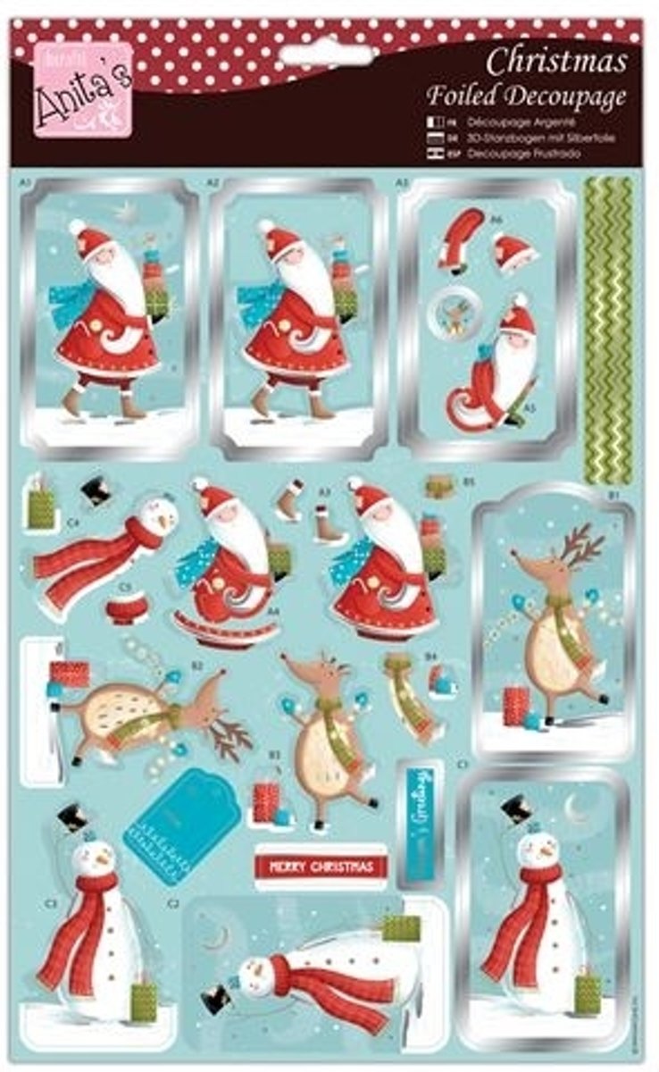 Foiled Decoupage - Cadeaus Van Kerstman En Vrienden